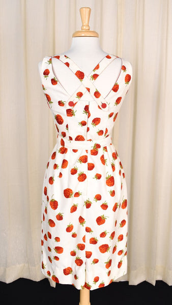 1950s Vintage Strawberry Wiggle Dress Cats Like Us