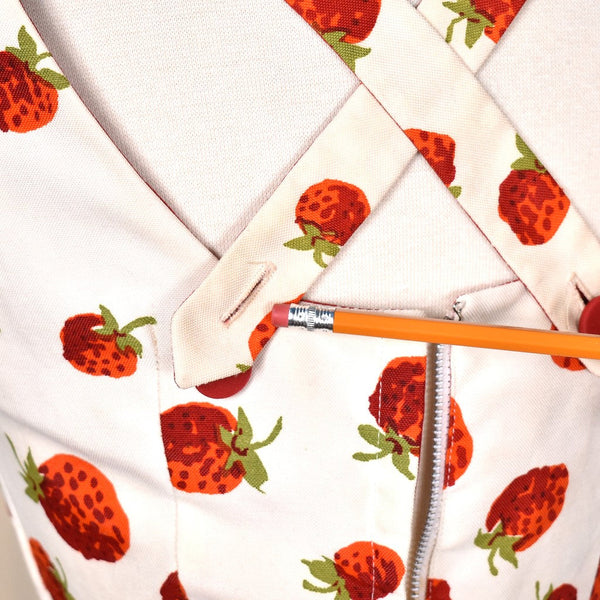 1950s Vintage Strawberry Wiggle Dress Cats Like Us