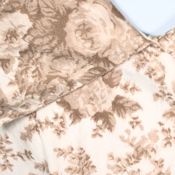 1950s Vintage Tan Roses Wiggle Dress Cats Like Us