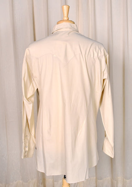 1950s Vintage Tan Western Shirt Cats Like Us