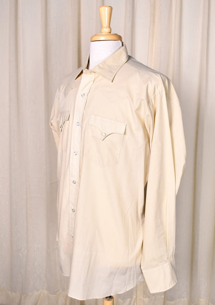 1950s Vintage Tan Western Shirt Cats Like Us