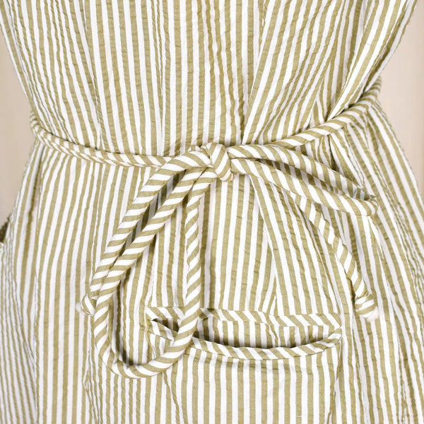 1950s Vintage Tan & White Stripe Dress Cats Like Us