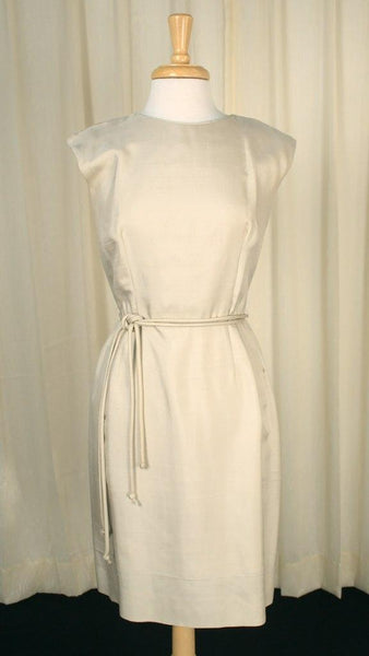 1950s Vintage Taupe Wiggle Dress Cats Like Us