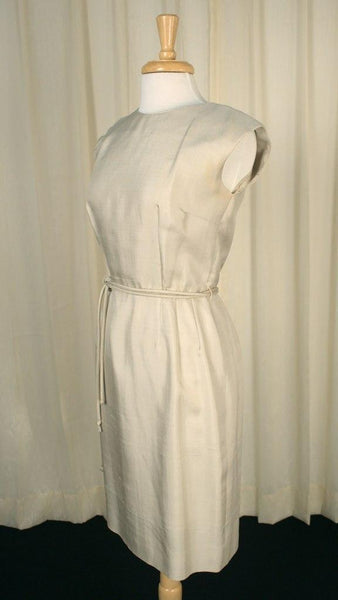 1950s Vintage Taupe Wiggle Dress Cats Like Us