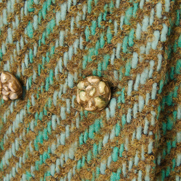 1950s Vintage Turq Boucle Skirt Suit Cats Like Us
