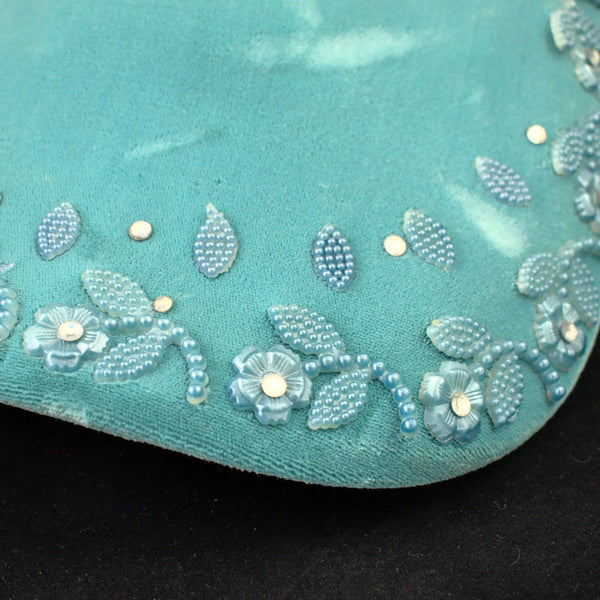 1950s Vintage Turquoise Rhinestone Hat Cats Like Us