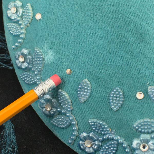1950s Vintage Turquoise Rhinestone Hat Cats Like Us