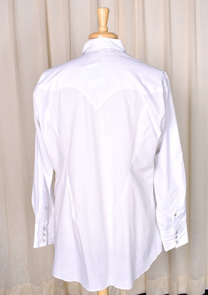 1950s Vintage White Western Shirt Cats Like Us