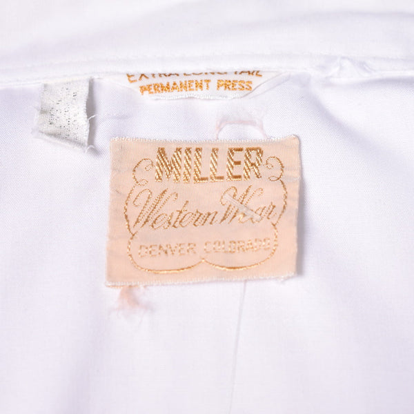 1950s Vintage White Western Shirt Cats Like Us