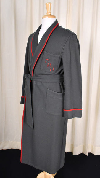 1950s Vintage Wool Monogrammed Robe Cats Like Us
