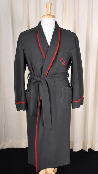 1950s Vintage Wool Monogrammed Robe Cats Like Us