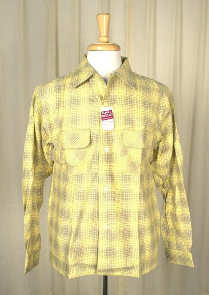 1950s Vintage Yellow Flannel Shirt Cats Like Us