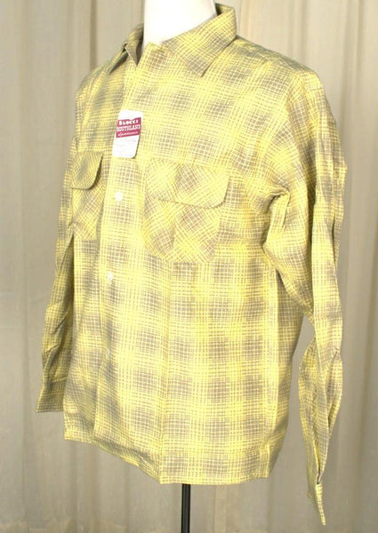 1950s Vintage Yellow Flannel Shirt Cats Like Us