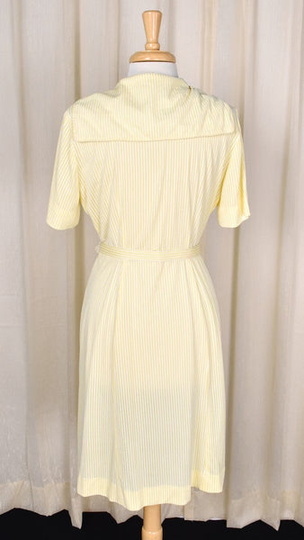 1950s Vintage Yellow Seersucker Dress Cats Like Us