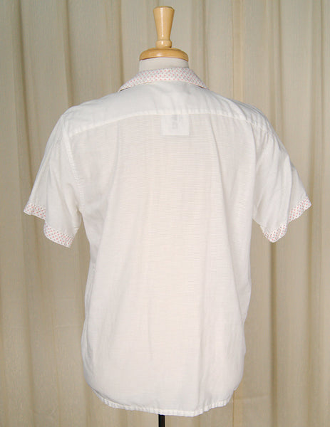 1950s White Circle Trim Shirt Cats Like Us