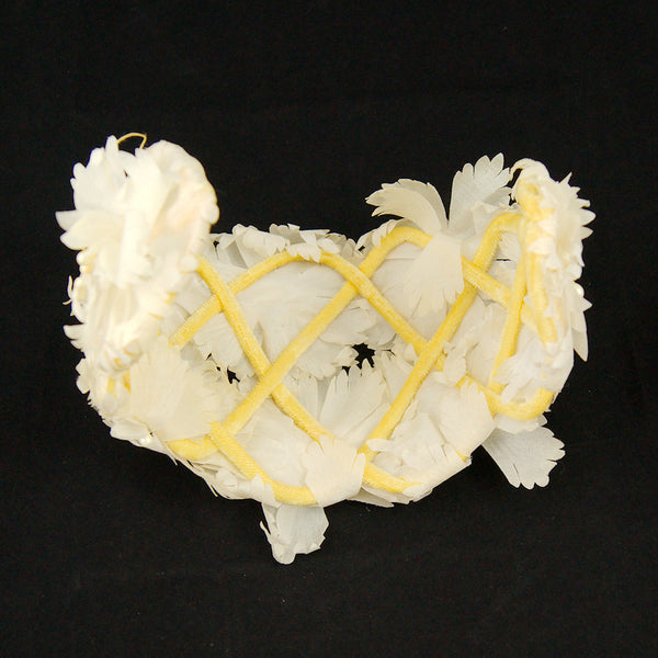 1950s White Floral Crescent Hat Cats Like Us