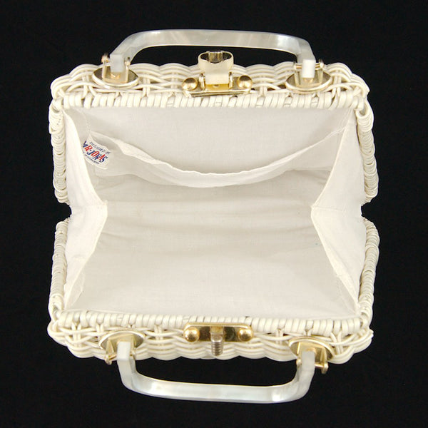 1950s Wicker & Lucite Handbag Cats Like Us