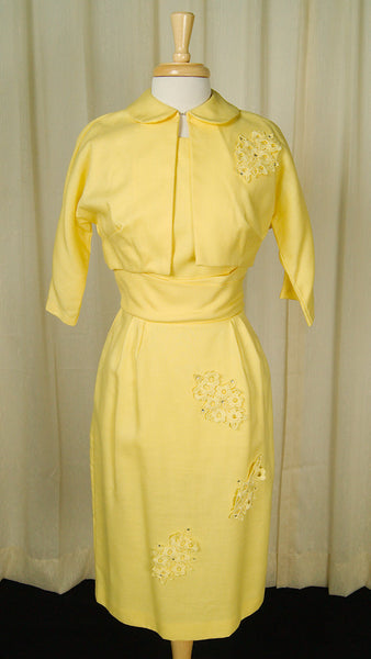 1950s Yellow Rhinestone Suit Cats Like Us