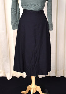 1958 Vintage Black Navy A-Line Uniform Skirt by James Brothers Ltd Cats Like Us