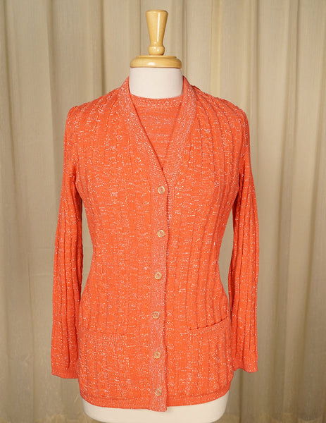 1960s Apricot Sparkle Twin Set Cats Like Us