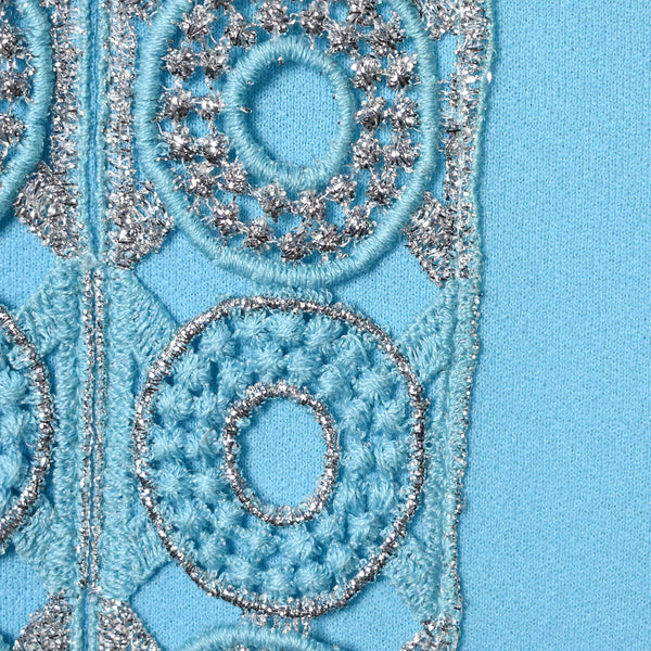 1960s Aqua & Silver Vintage Maxi Dress Cats Like Us