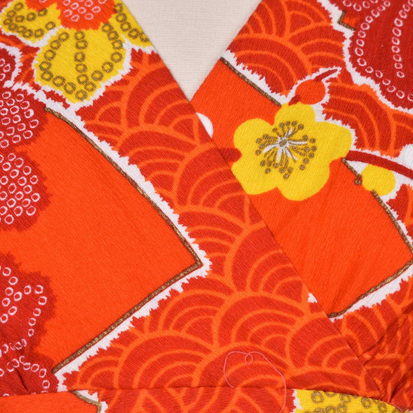 1960s Barkcloth Fan Maxi Dress Cats Like Us