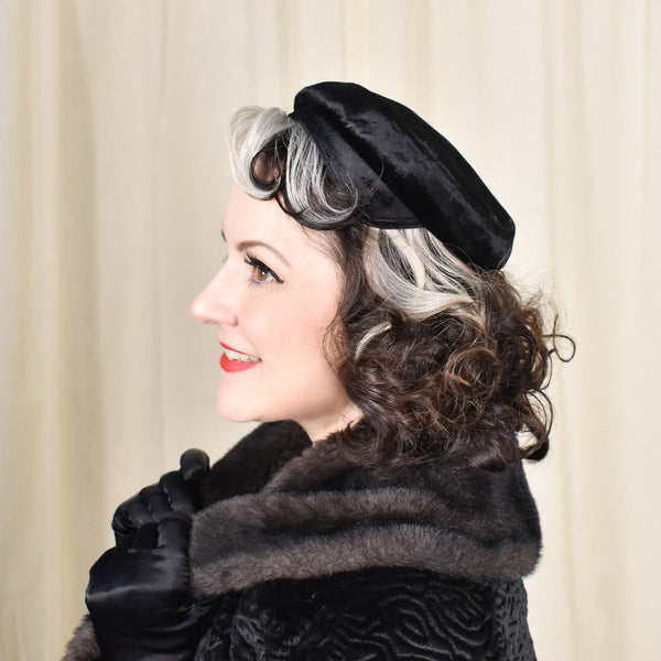 1960s Black Asymmetrical Vintage Hat Cats Like Us