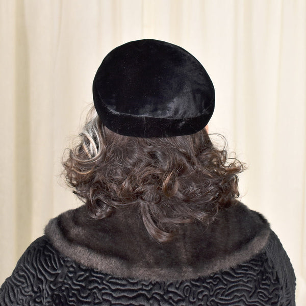 1960s Black Asymmetrical Vintage Hat Cats Like Us