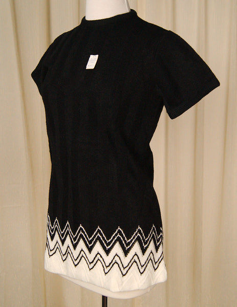 1960s Black Chevron Tunic Cats Like Us