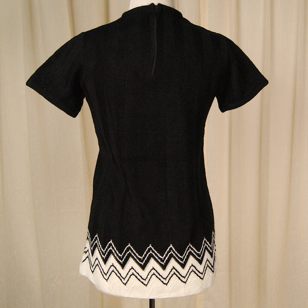 1960s Black Chevron Tunic Cats Like Us