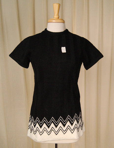 1960s Black Chevron Tunic Cats Like Us
