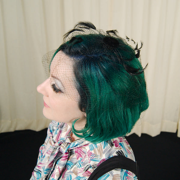 1960s Black Feather Hair Whimsy Cats Like Us