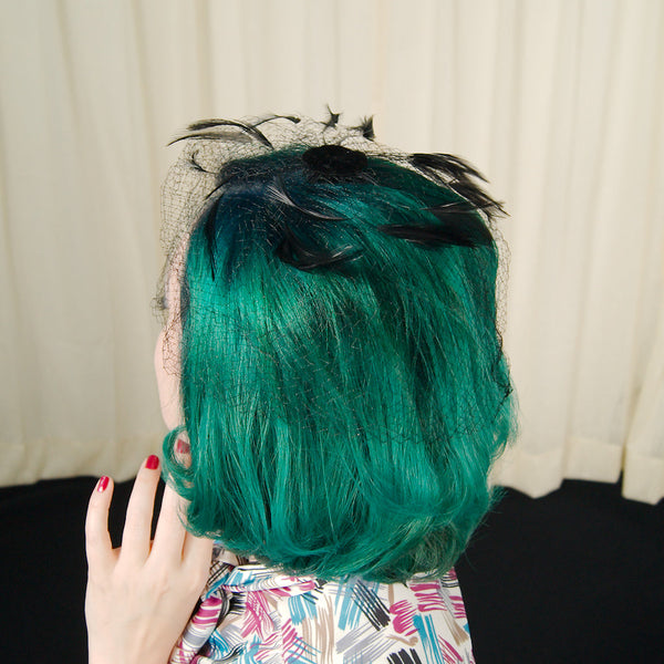 1960s Black Feather Hair Whimsy Cats Like Us