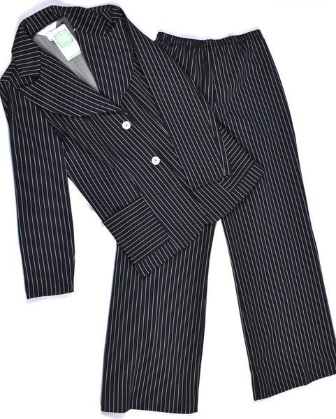1960s Black Pinstripe Pant Suit Cats Like Us