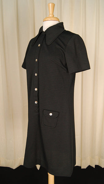 1960s Black Shirt Dress Cats Like Us
