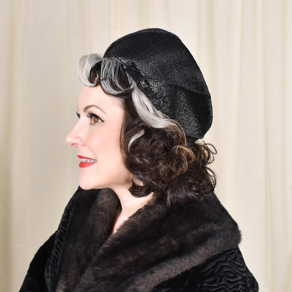 1960s Black Straw Vintage Pillbox Hat – Cats Like Us