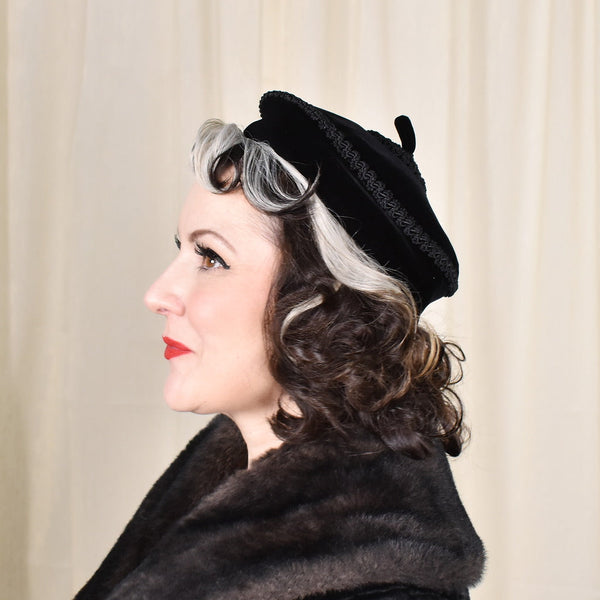 1960s Black Velvet Loop Vintage Top Hat Cats Like Us