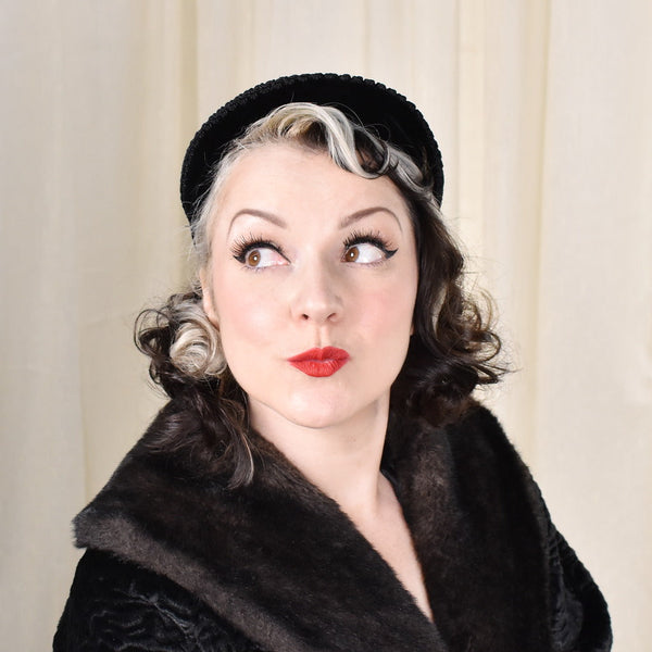 1960s Black Velvet Loop Vintage Top Hat Cats Like Us