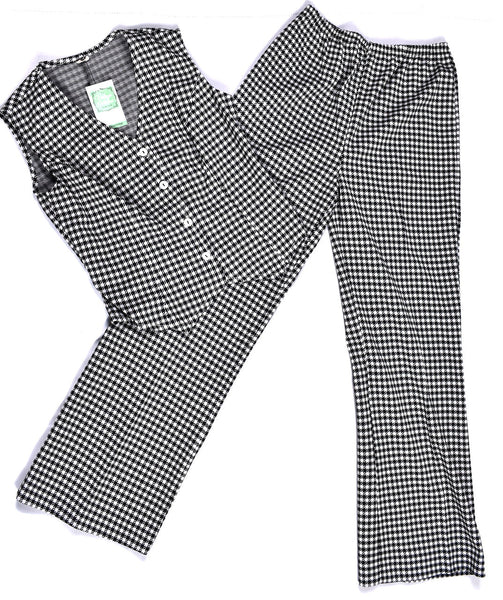 1960s Black & White Houndstooth Vest and Pant Set Cats Like Us