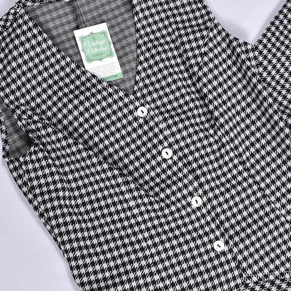 1960s Black & White Houndstooth Vest and Pant Set Cats Like Us