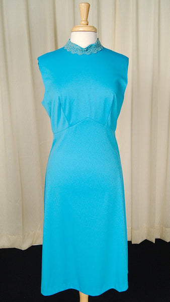 1960s Blue Chiffon Jacket Suit Cats Like Us