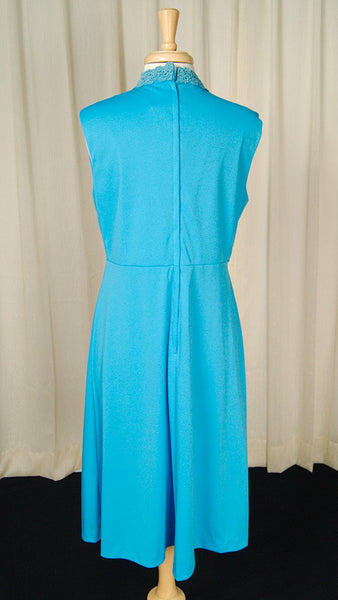 1960s Blue Chiffon Jacket Suit Cats Like Us