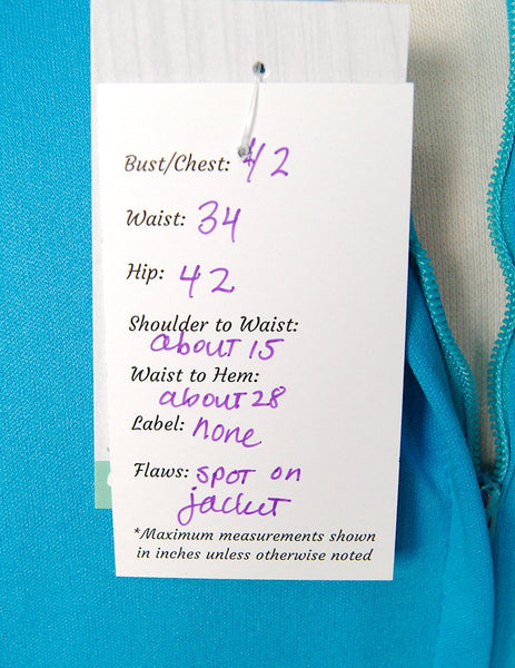 1960s Blue Chiffon Jacket Suit Cats Like Us