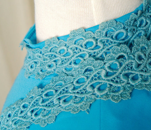 1960s Blue Chiffon Jacket Suit Cats Like Us