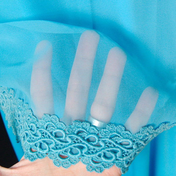 1960s Blue Chiffon Jacket Suit Cats Like Us