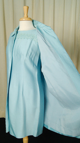 1960s Blue Shift w Coat Dress Cats Like Us