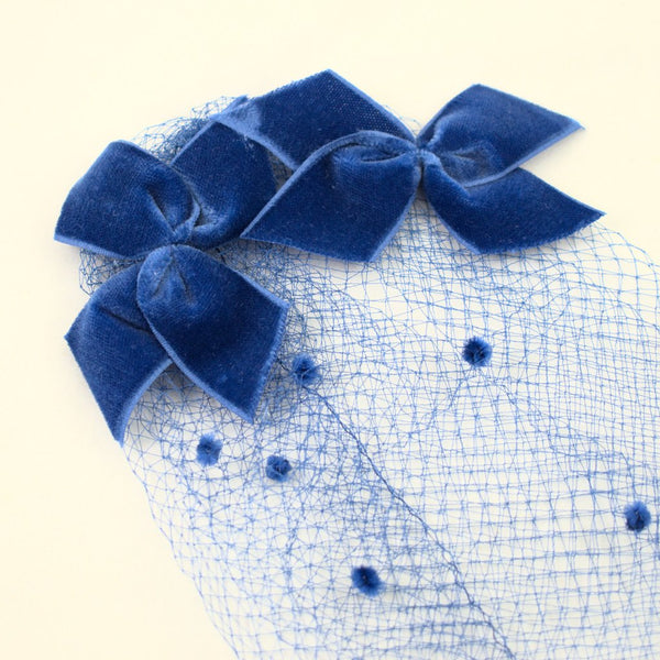 1960s Blue Velvet Fascinator Cats Like Us