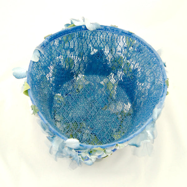 1960s Blue Velvet Floral Hat Cats Like Us