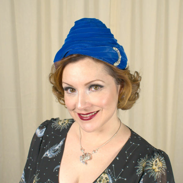 1960s Blue Velvet Moon Hat Cats Like Us