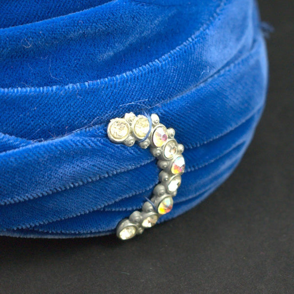 1960s Blue Velvet Moon Hat Cats Like Us